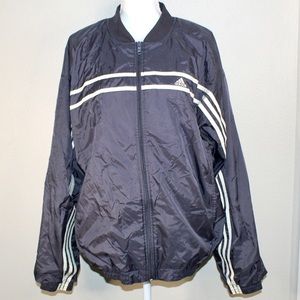 Adidas Vintage Y2K Blue’ish/Grey Oversized Windbreaker Jacket - Size Lage